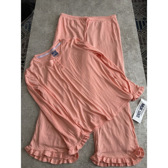 Muk Luks Other - MUK LUKS Women's Pajama Set, Size L, Soft Ruffle Detail Peach Color